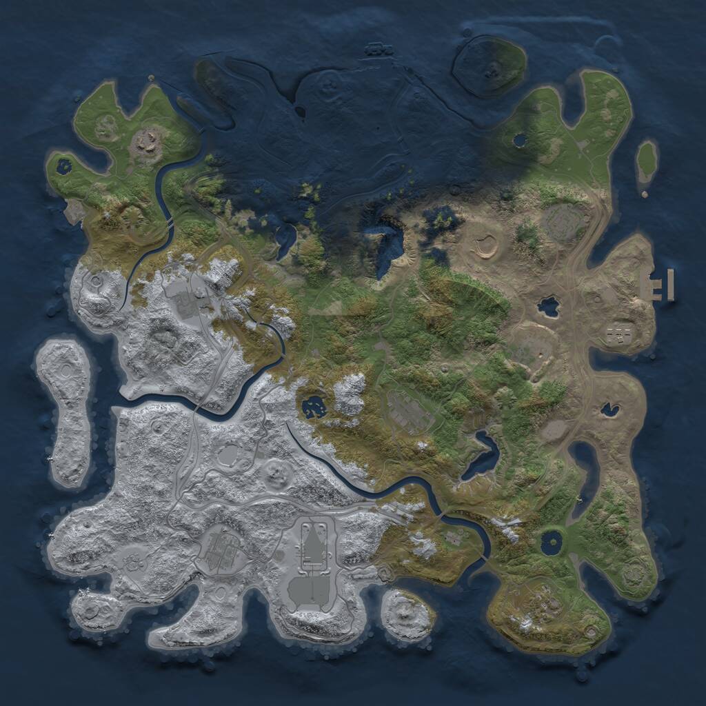 Rust Map: Procedural Map, Size: 4500, Seed: 70722, 17 Monuments