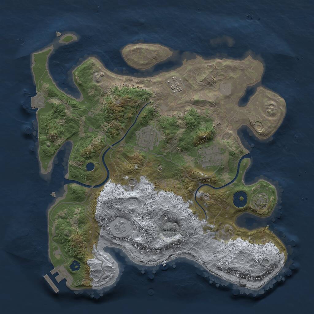 Rust Map: Procedural Map, Size: 3000, Seed: 1978, 8 Monuments