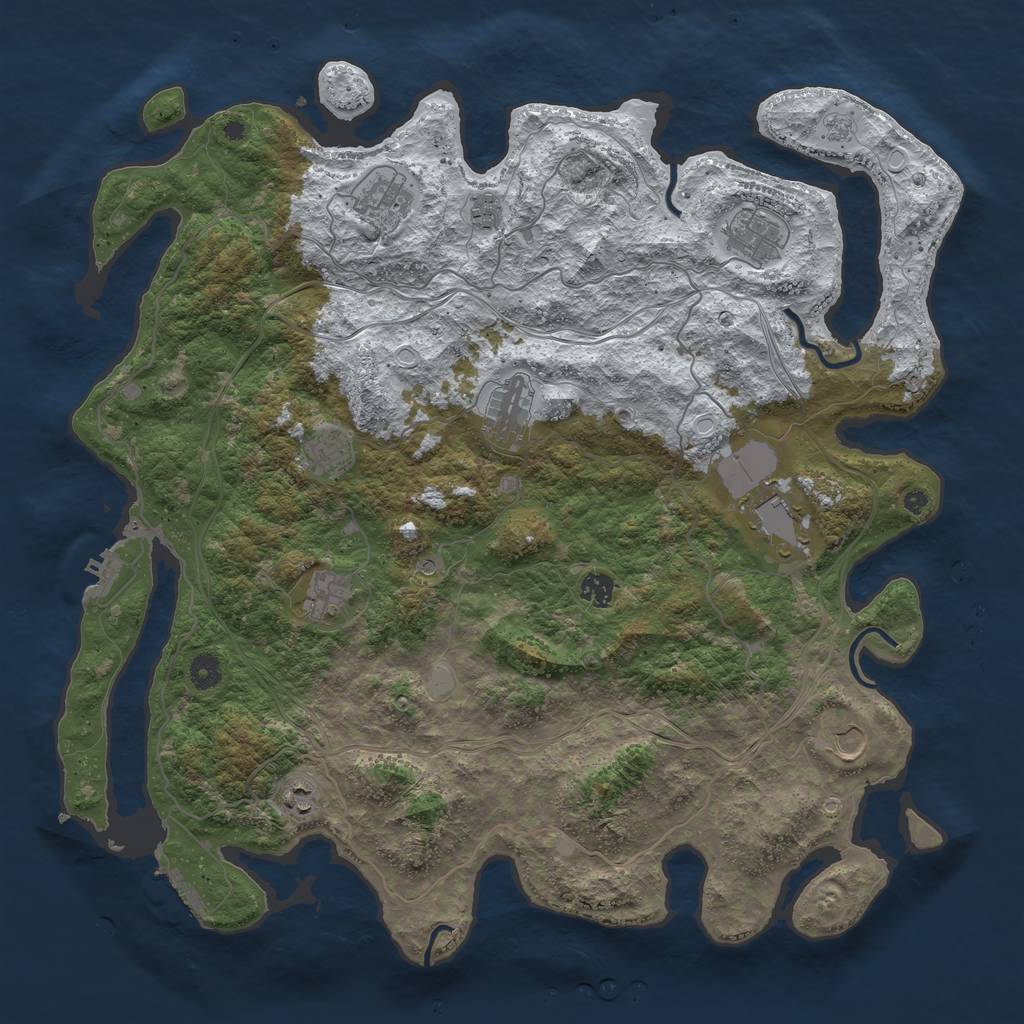 Rust Map: Procedural Map, Size: 4500, Seed: 600, 19 Monuments