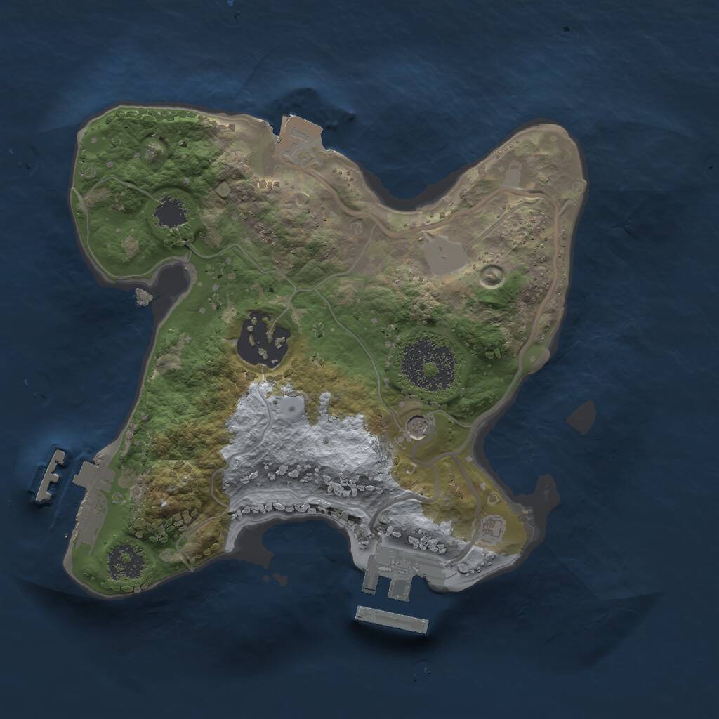 Rust Map: Procedural Map, Size: 2000, Seed: 313730478, 5 Monuments