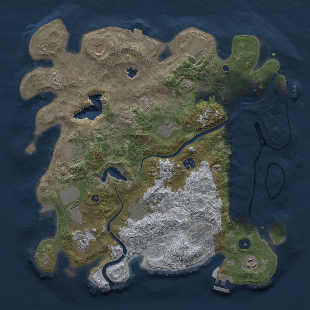 Rust Map: Procedural Map, Size: 4000, Seed: 518506, 17 Monuments