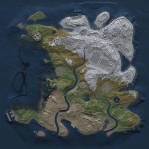 Thumbnail Rust Map: Procedural Map, Size: 3500, Seed: 839196404, 14 Monuments