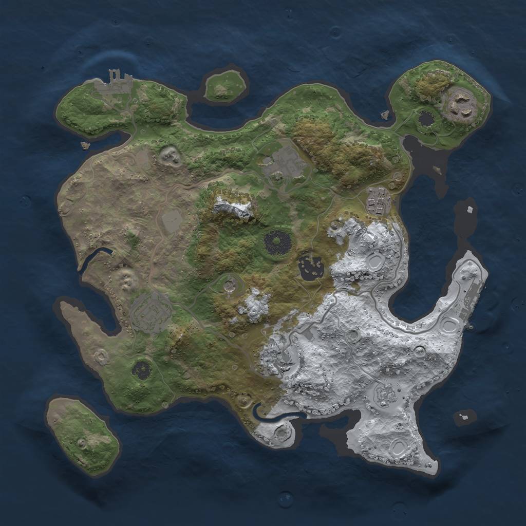 Rust Map: Procedural Map, Size: 3000, Seed: 90672781, 15 Monuments