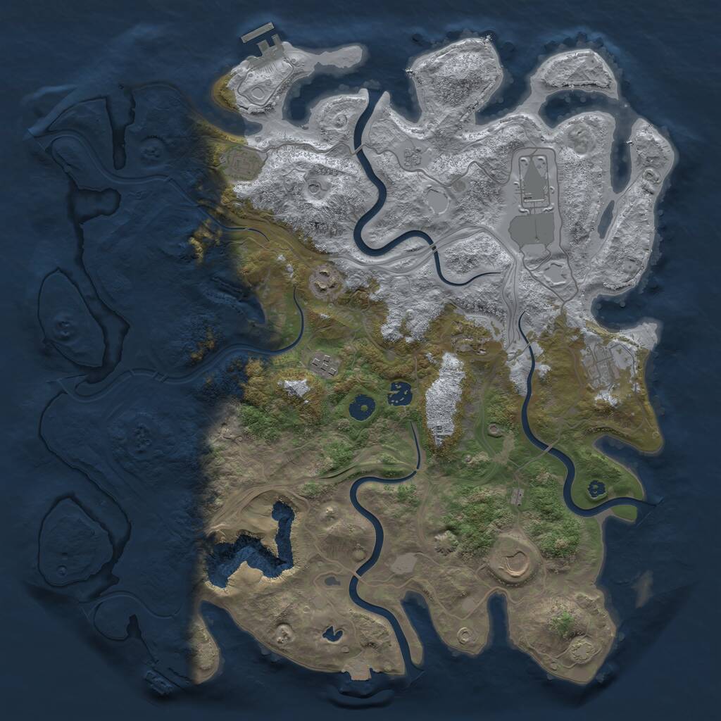 Rust Map: Procedural Map, Size: 4250, Seed: 986231350, 14 Monuments