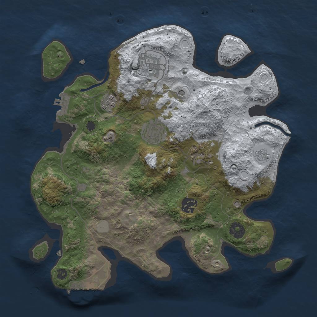 Rust Map: Procedural Map, Size: 3000, Seed: 912, 14 Monuments