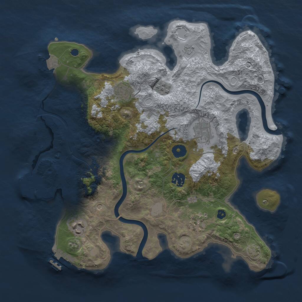 Rust Map: Procedural Map, Size: 3300, Seed: 99, 12 Monuments