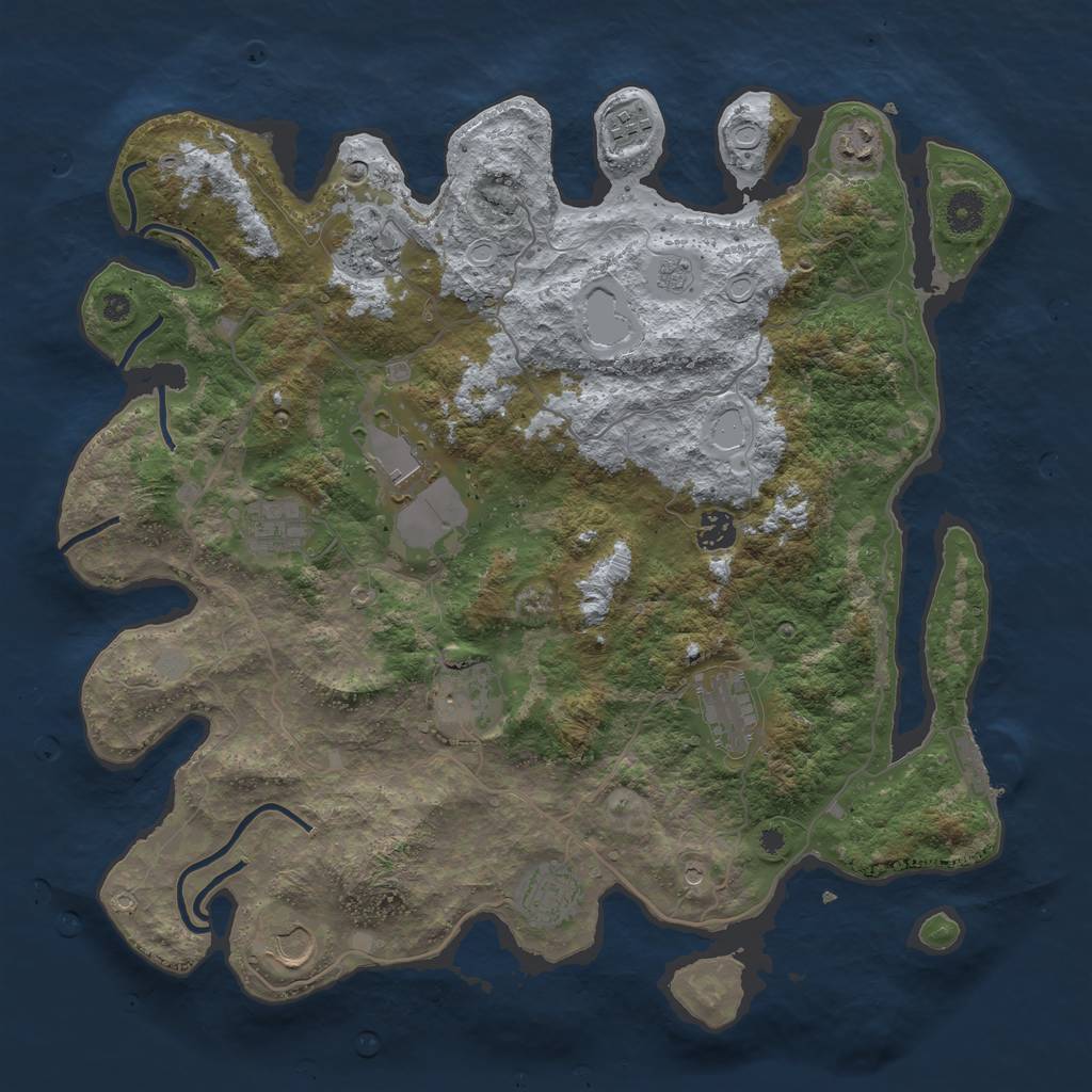 Rust Map: Procedural Map, Size: 4000, Seed: 1539270267, 18 Monuments
