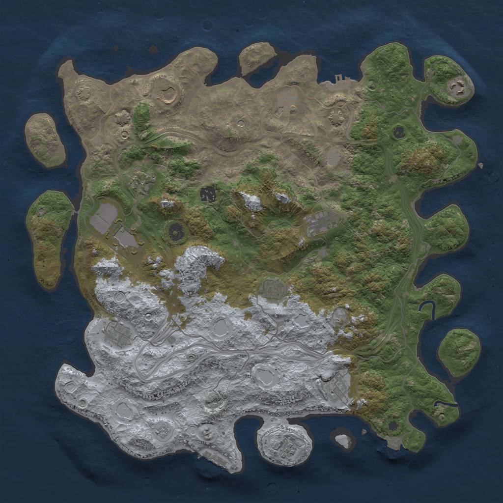 Rust Map: Procedural Map, Size: 4500, Seed: 6738, 19 Monuments