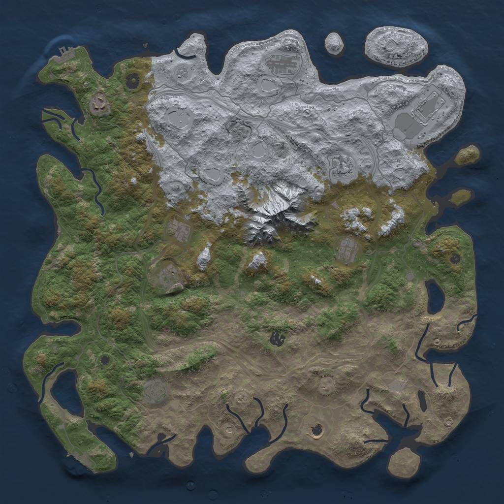 Rust Map: Procedural Map, Size: 5000, Seed: 742201889, 20 Monuments