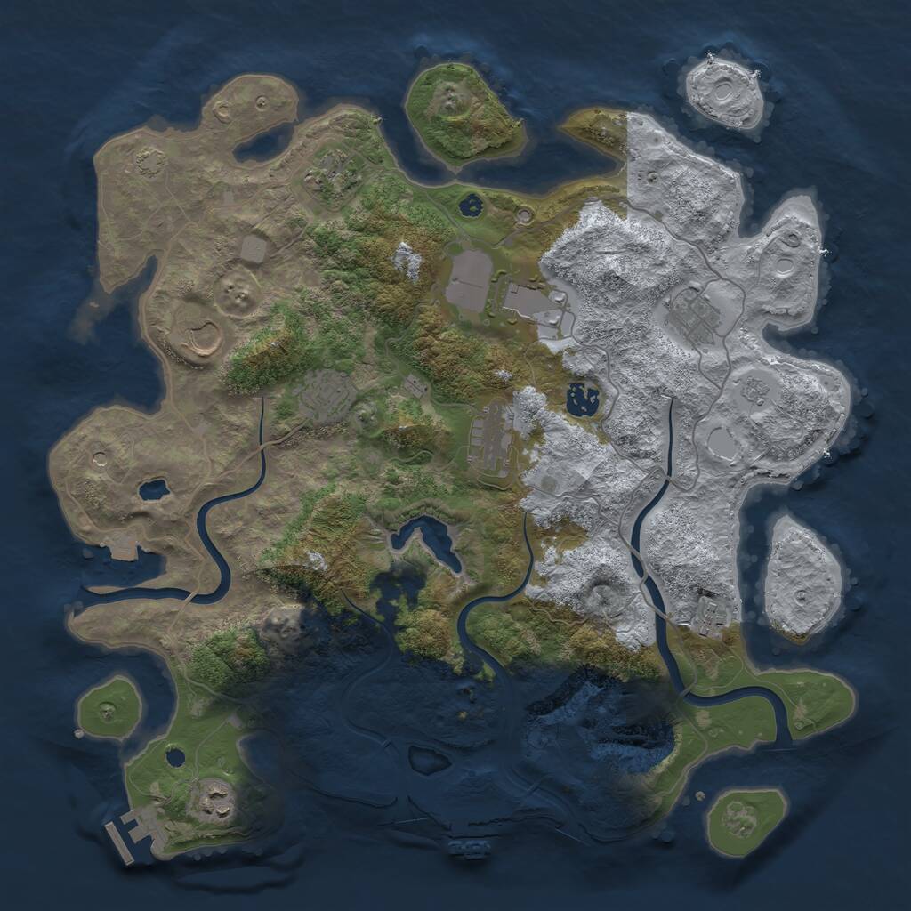 Rust Map: Procedural Map, Size: 4000, Seed: 2000650676, 15 Monuments
