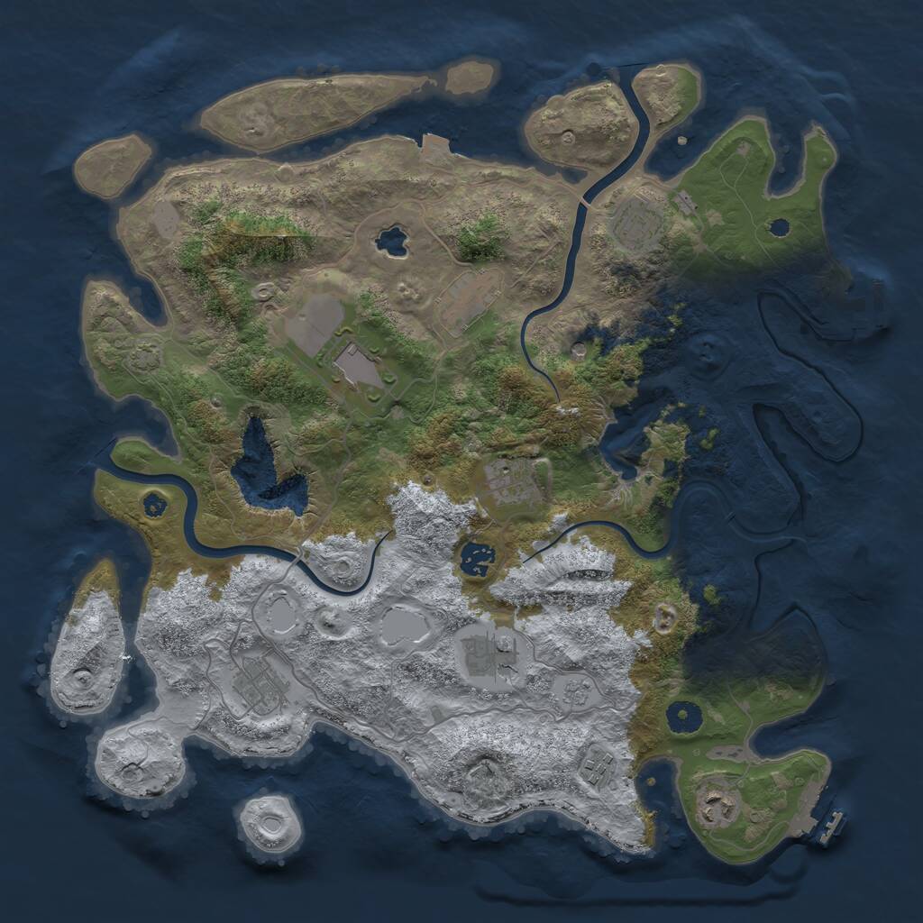 Rust Map: Procedural Map, Size: 4000, Seed: 481785326, 15 Monuments