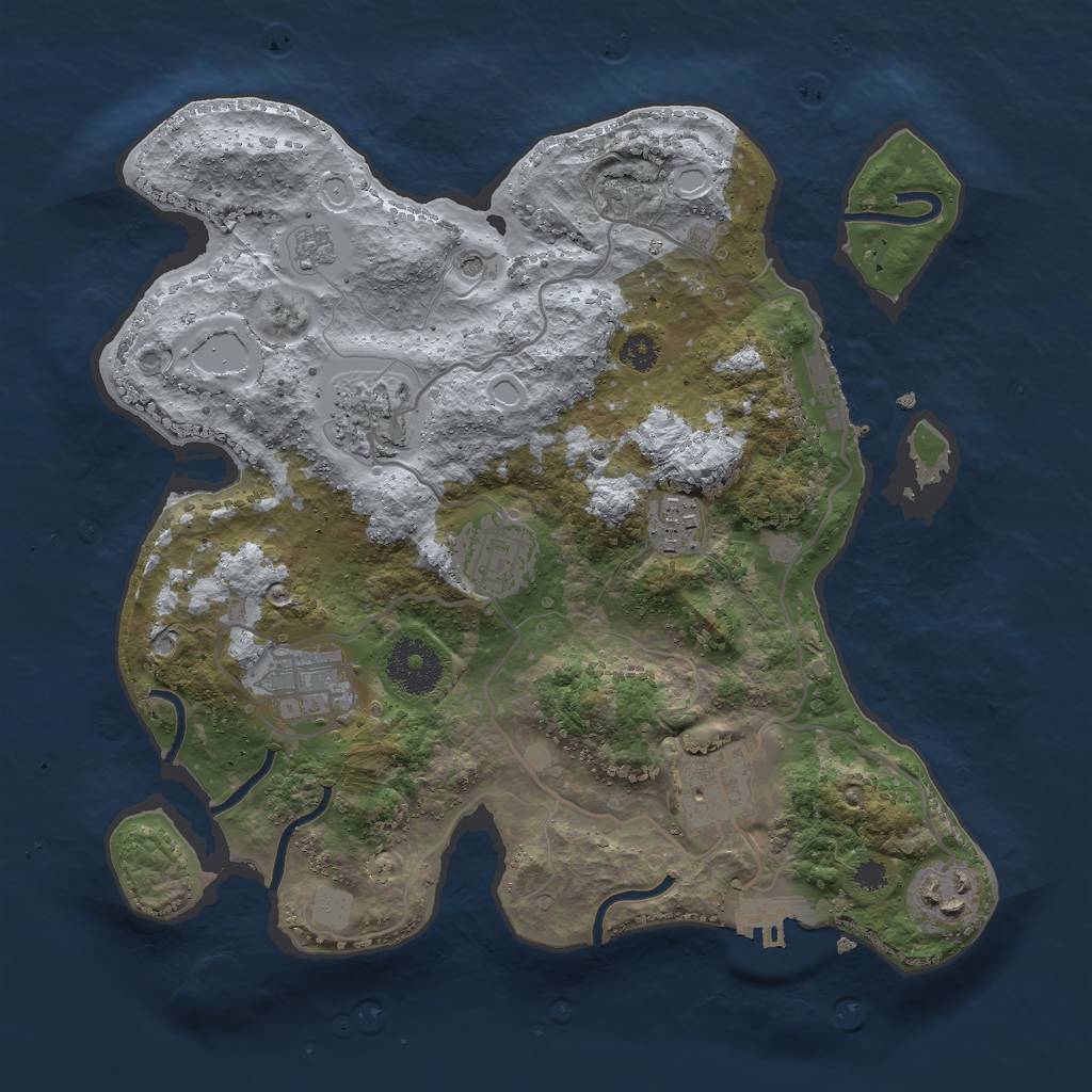 Rust Map: Procedural Map, Size: 3000, Seed: 16621, 15 Monuments