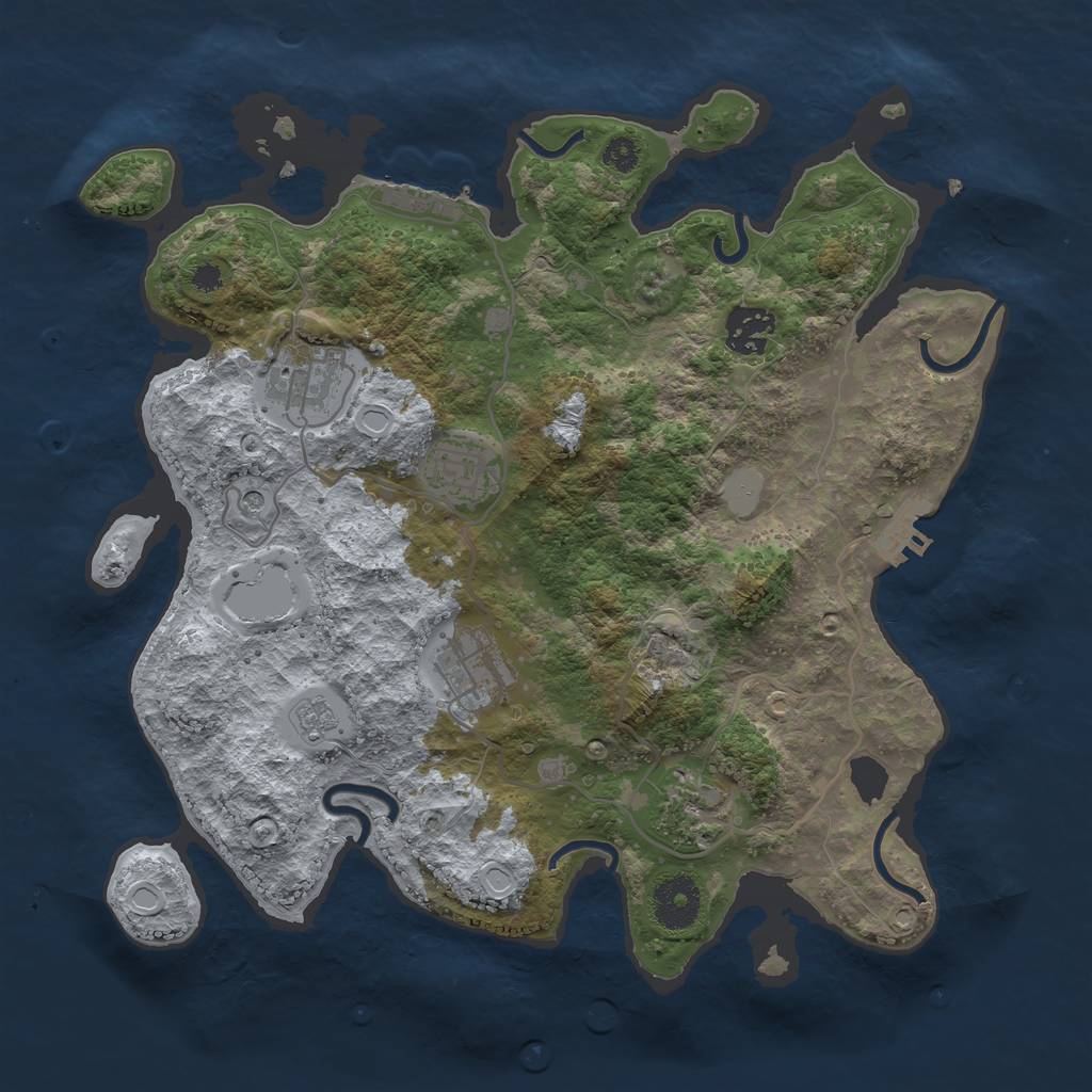 Rust Map: Procedural Map, Size: 3250, Seed: 785642066, 14 Monuments