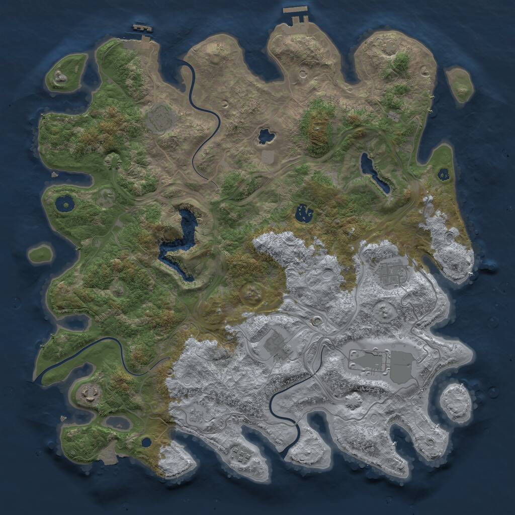 Rust Map: Procedural Map, Size: 4250, Seed: 205845, 13 Monuments