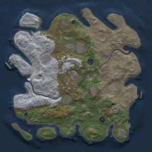 Thumbnail Rust Map: Procedural Map, Size: 3850, Seed: 591491195, 16 Monuments