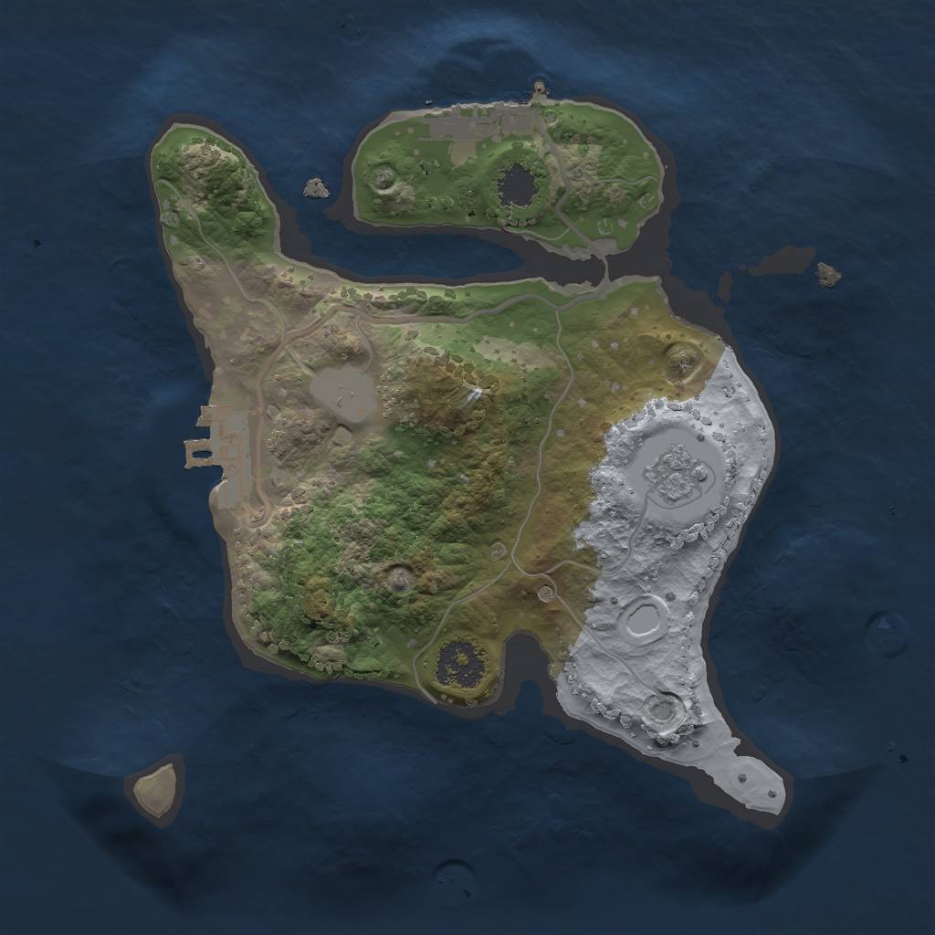 Rust Map: Procedural Map, Size: 2000, Seed: 728262372, 8 Monuments