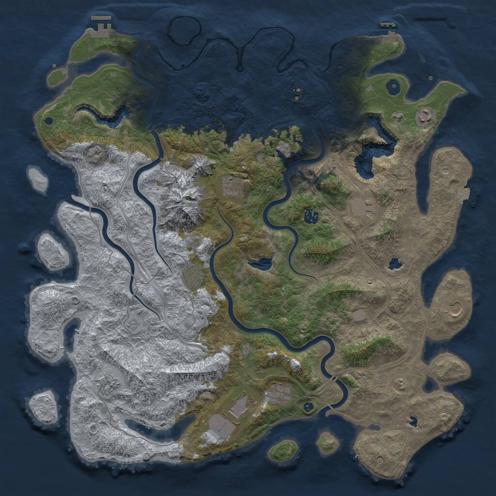 Rust Map: Procedural Map, Size: 5000, Seed: 1874283021, 16 Monuments
