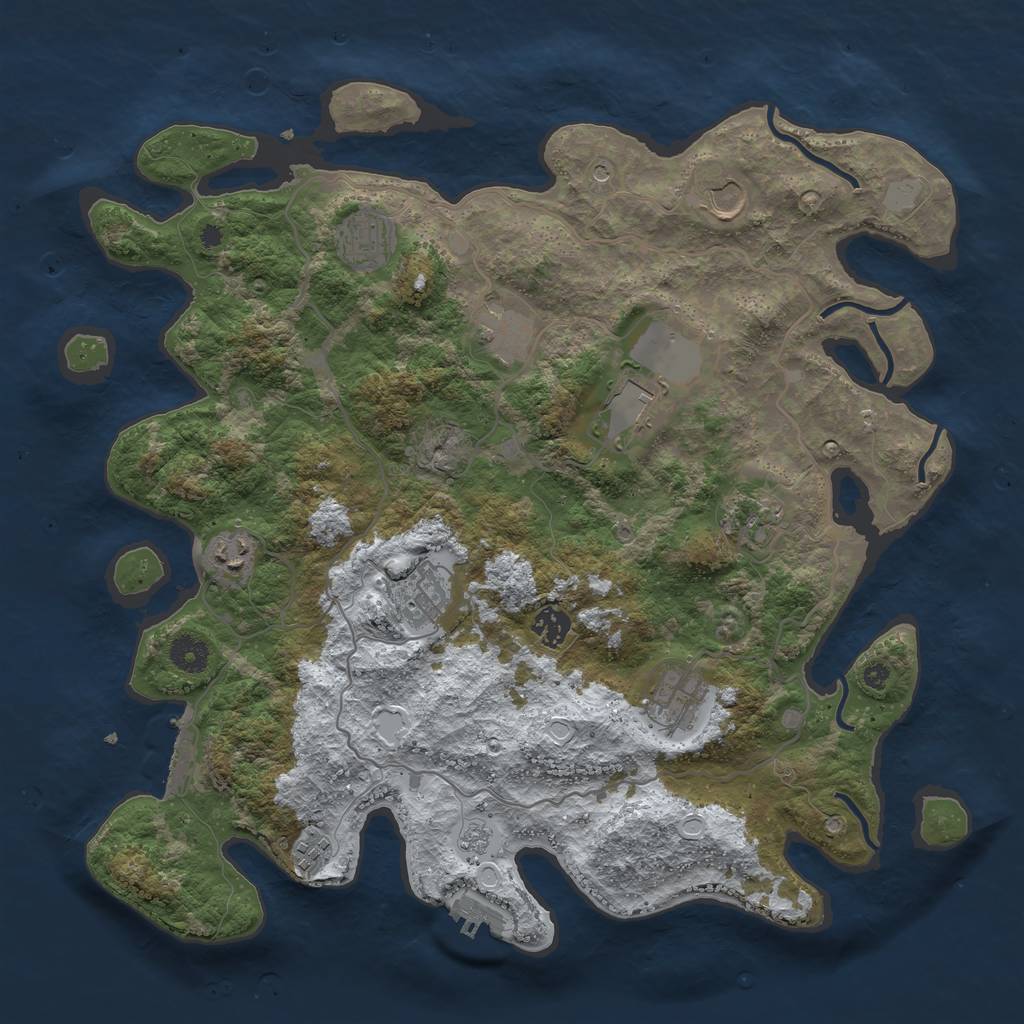 Rust Map: Procedural Map, Size: 4000, Seed: 76274, 19 Monuments