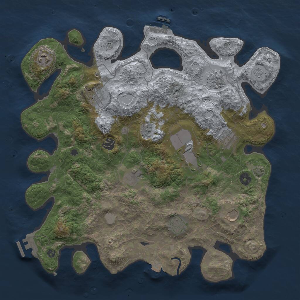 Rust Map: Procedural Map, Size: 3700, Seed: 1754511040, 16 Monuments