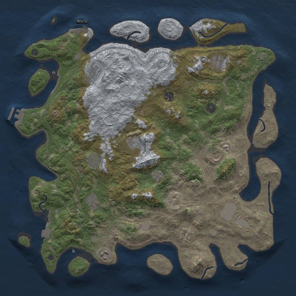 Rust Map: Procedural Map, Size: 4500, Seed: 4545072, 17 Monuments