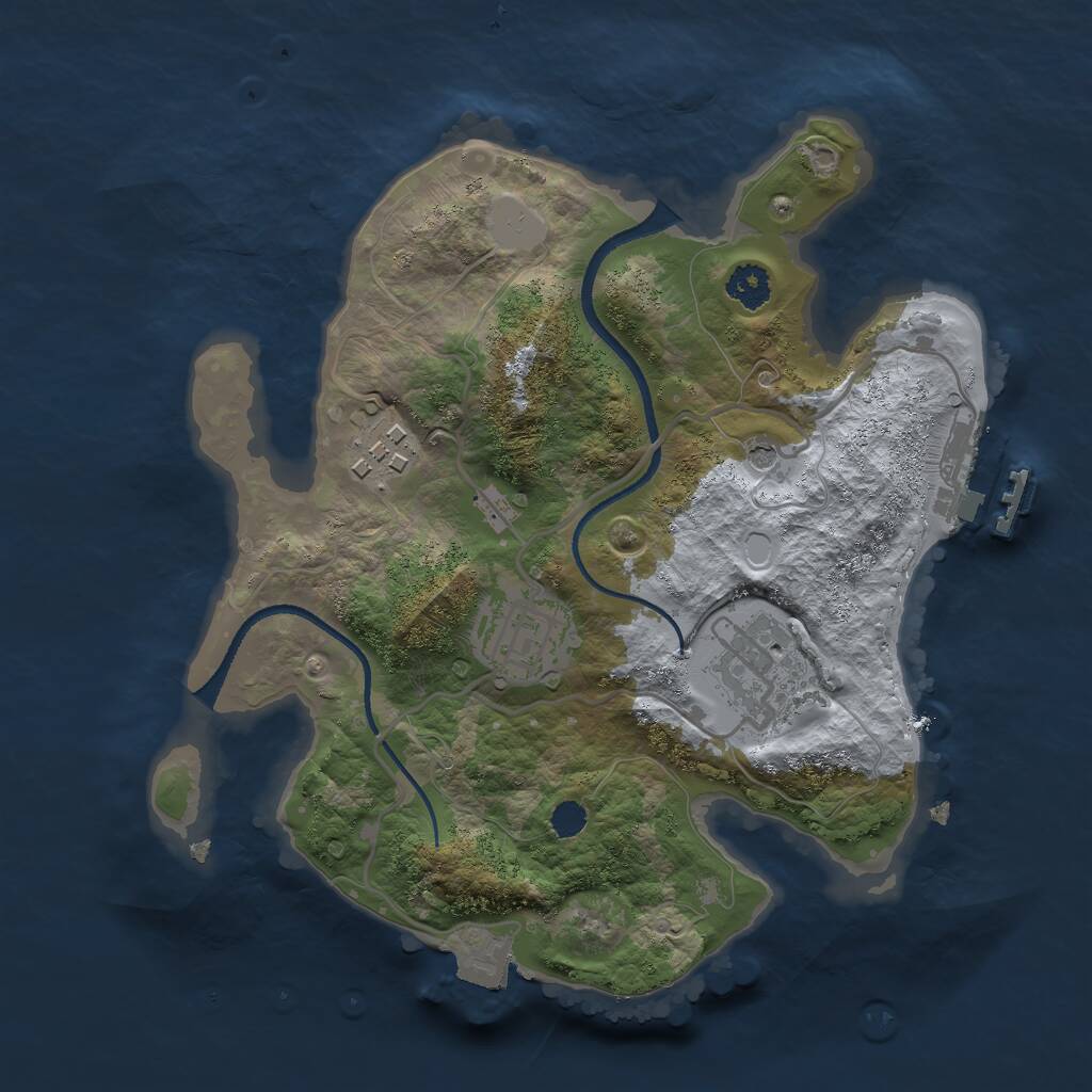 Rust Map: Procedural Map, Size: 2500, Seed: 121369718, 6 Monuments