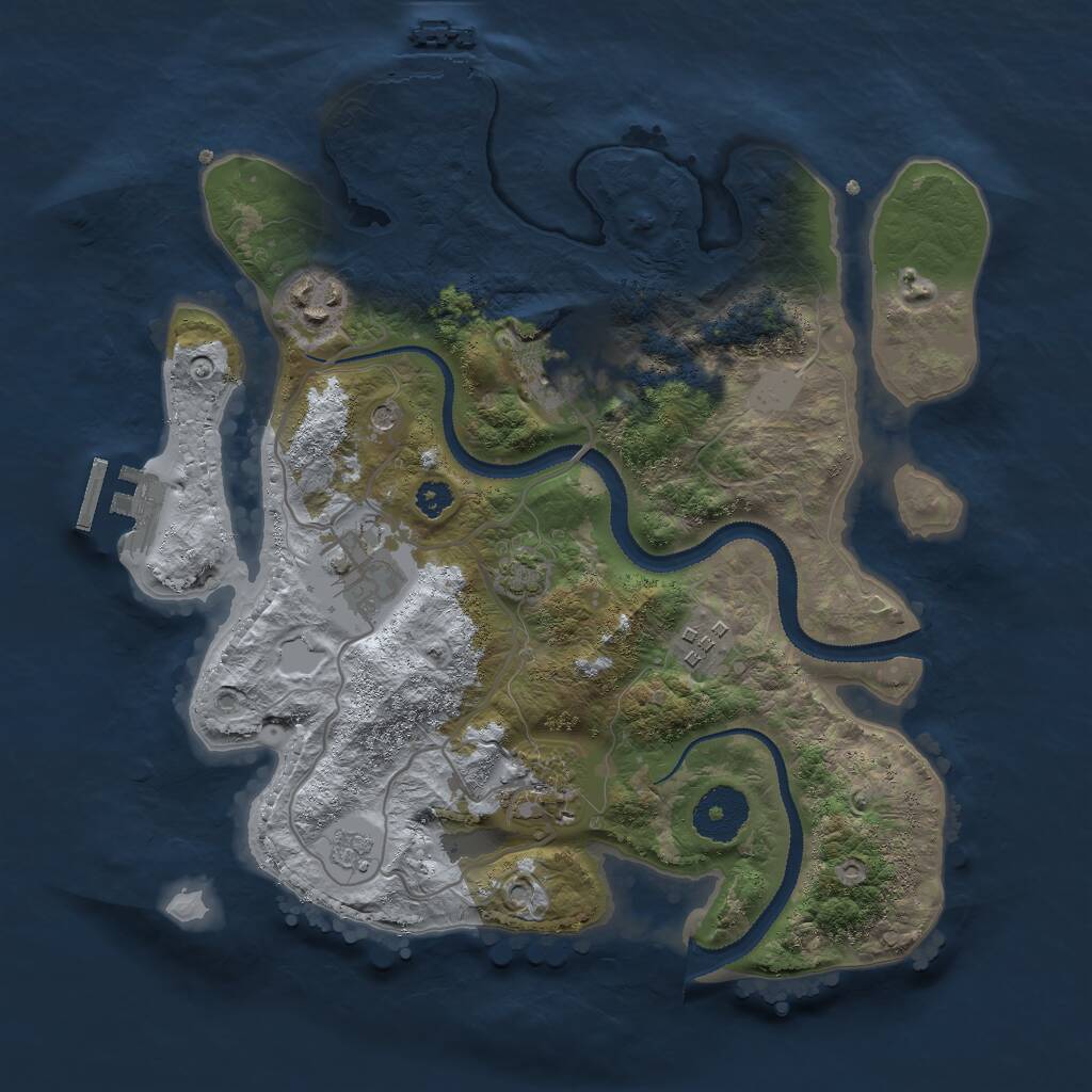 Rust Map: Procedural Map, Size: 3000, Seed: 653683920, 11 Monuments