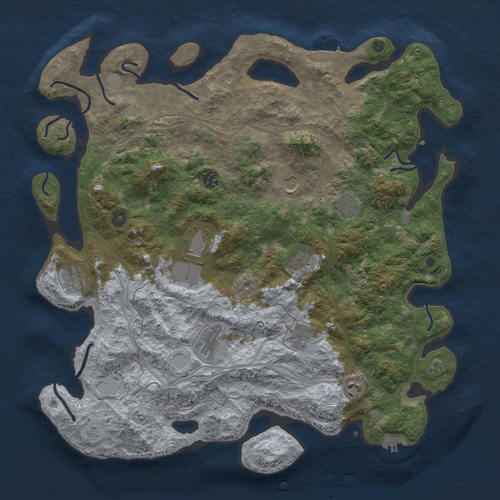 Rust Map: Procedural Map, Size: 4500, Seed: 99044859, 19 Monuments