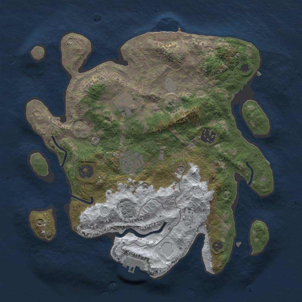 Rust Map: Procedural Map, Size: 3000, Seed: 1298486036, 13 Monuments