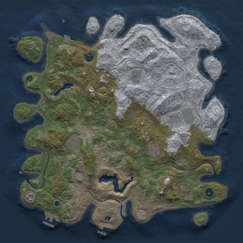 Rust Map: Procedural Map, Size: 4250, Seed: 28457659, 14 Monuments