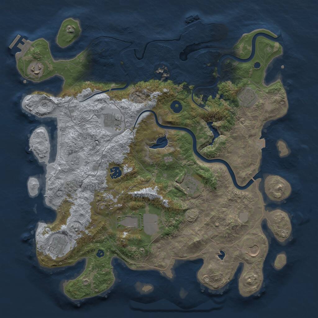 Rust Map: Procedural Map, Size: 4000, Seed: 8927, 16 Monuments
