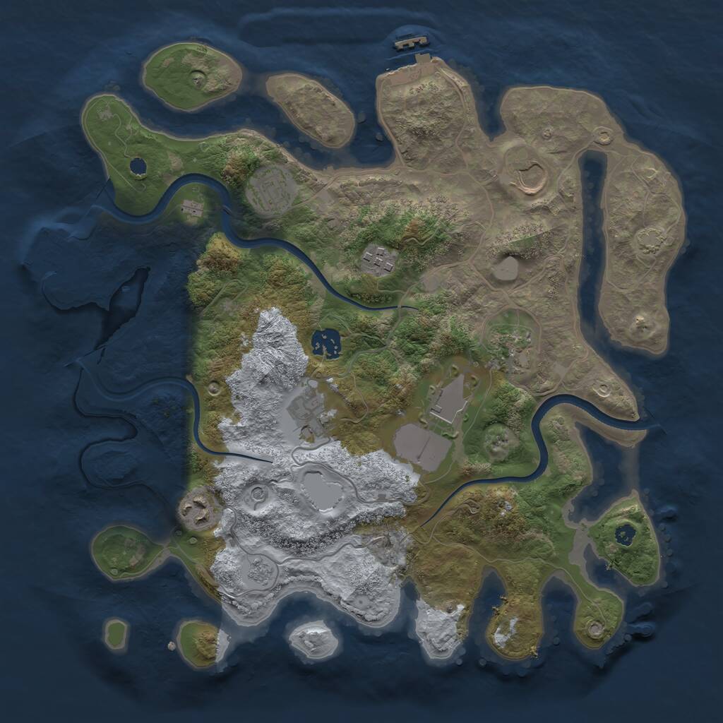 Rust Map: Procedural Map, Size: 3500, Seed: 13672404, 14 Monuments