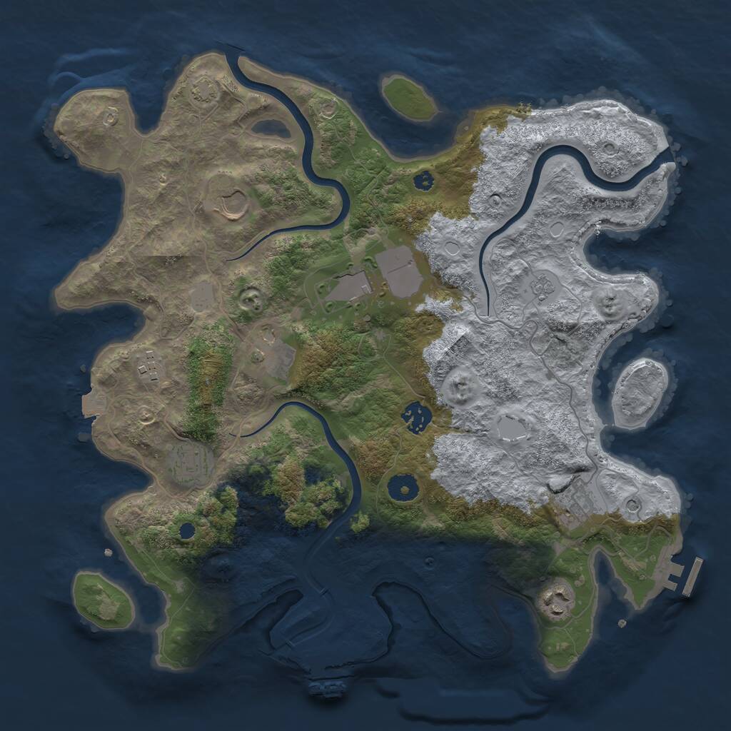 Rust Map: Procedural Map, Size: 3700, Seed: 526704693, 14 Monuments