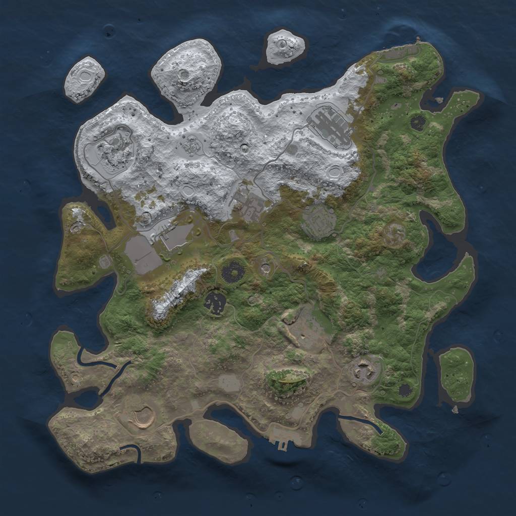 Rust Map: Procedural Map, Size: 3500, Seed: 1524905217, 18 Monuments