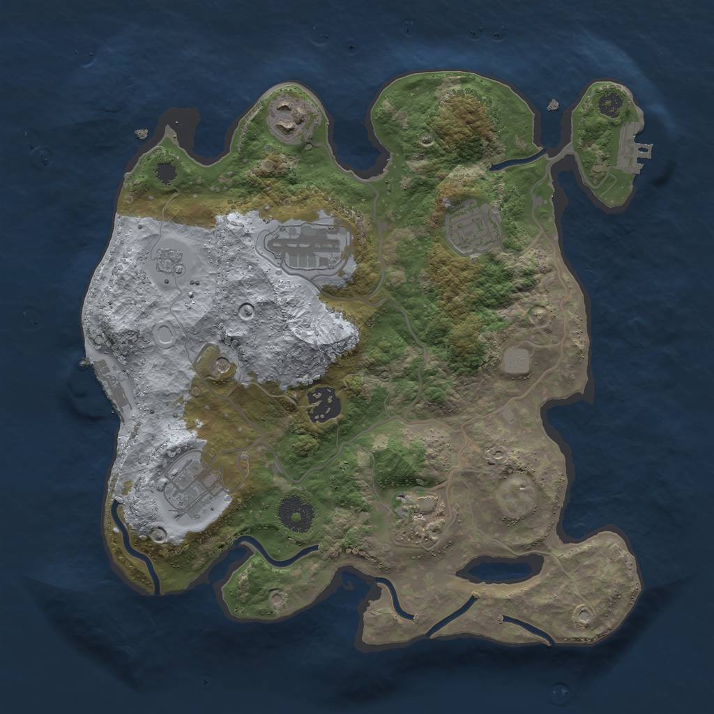 Rust Map: Procedural Map, Size: 3000, Seed: 190438167, 15 Monuments