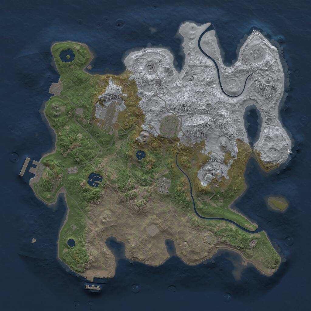 Rust Map: Procedural Map, Size: 3250, Seed: 99, 11 Monuments