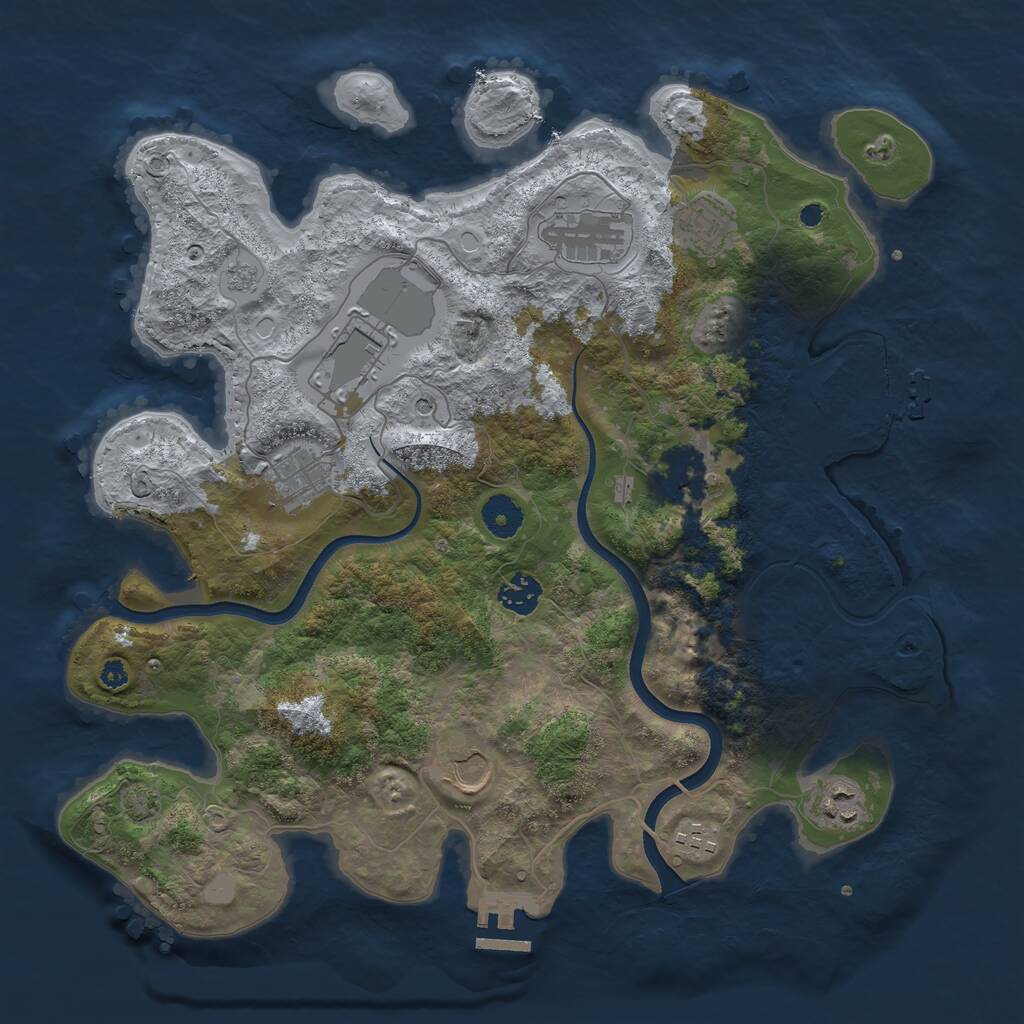 Rust Map: Procedural Map, Size: 3750, Seed: 72874248, 15 Monuments