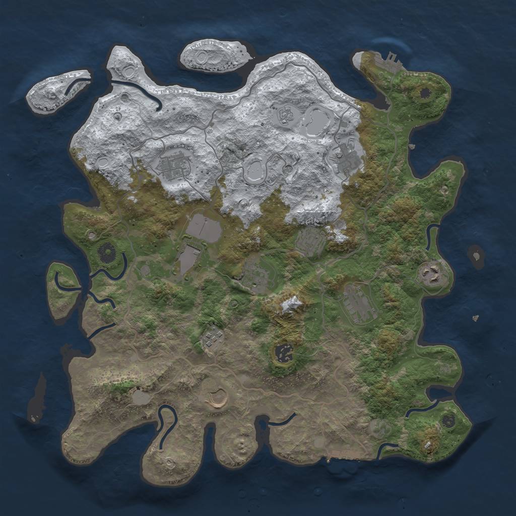 Rust Map: Procedural Map, Size: 4000, Seed: 2834967, 19 Monuments