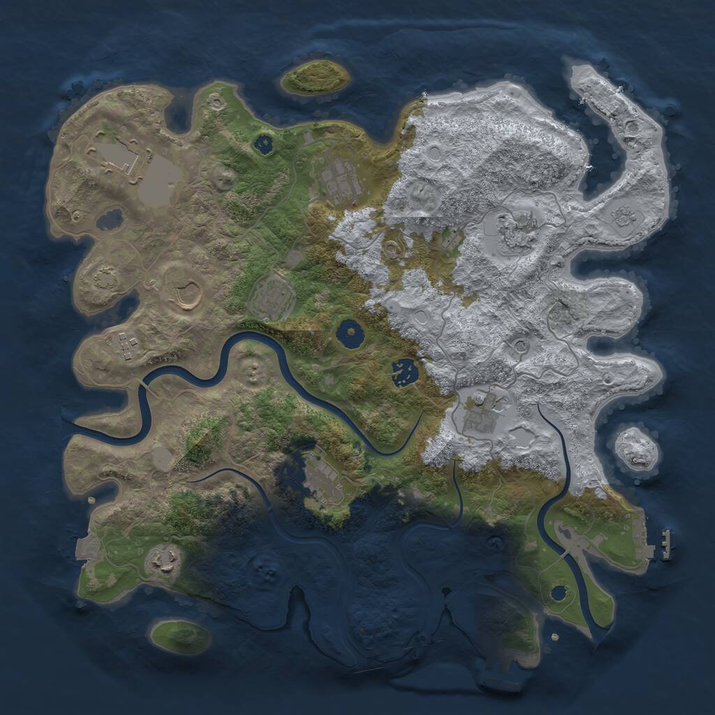 Rust Map: Procedural Map, Size: 3850, Seed: 1548906712, 16 Monuments