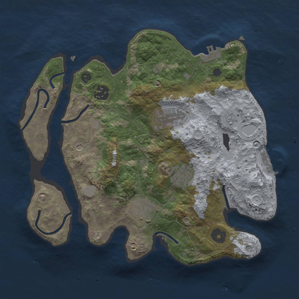 Rust Map: Procedural Map, Size: 3000, Seed: 27466, 13 Monuments