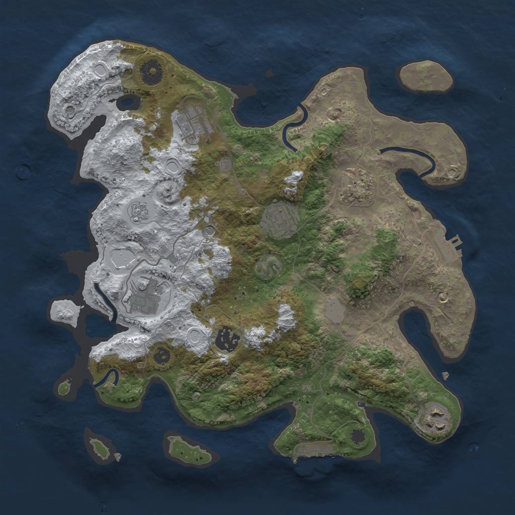 Rust Map: Procedural Map, Size: 3200, Seed: 235364540, 15 Monuments