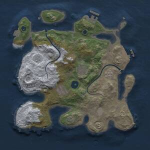 Thumbnail Rust Map: Procedural Map, Size: 3000, Seed: 66, 9 Monuments