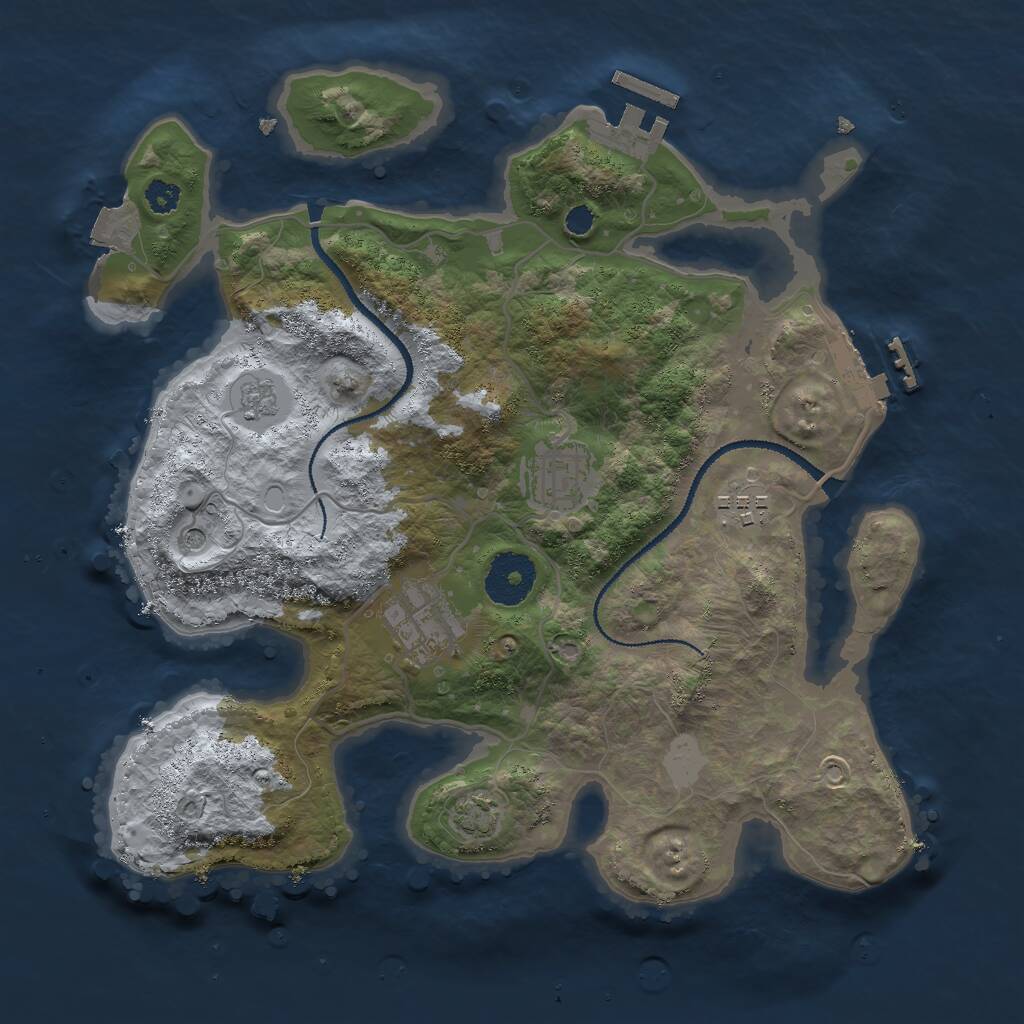 Rust Map: Procedural Map, Size: 3000, Seed: 66, 9 Monuments