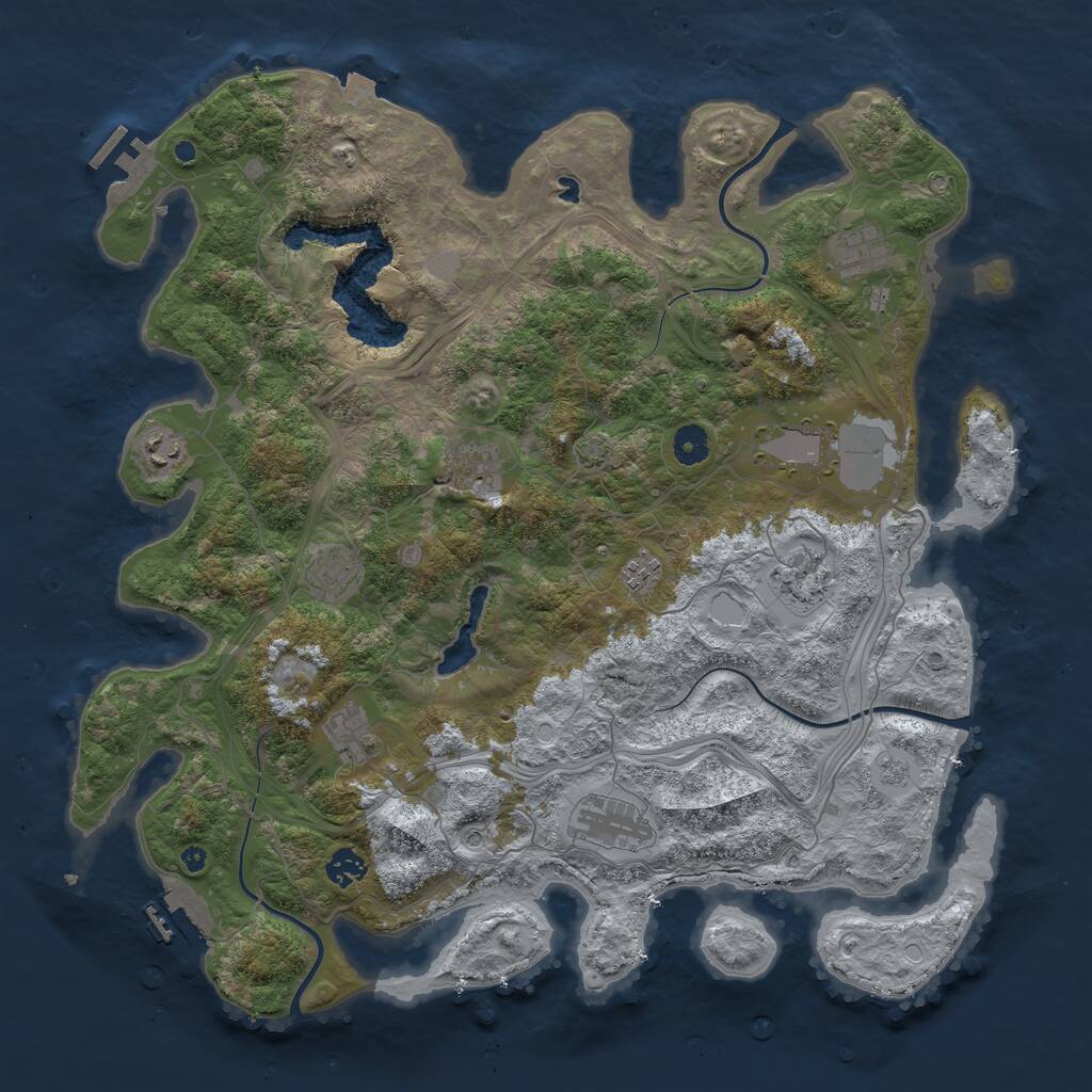 Rust Map: Procedural Map, Size: 4300, Seed: 13, 16 Monuments