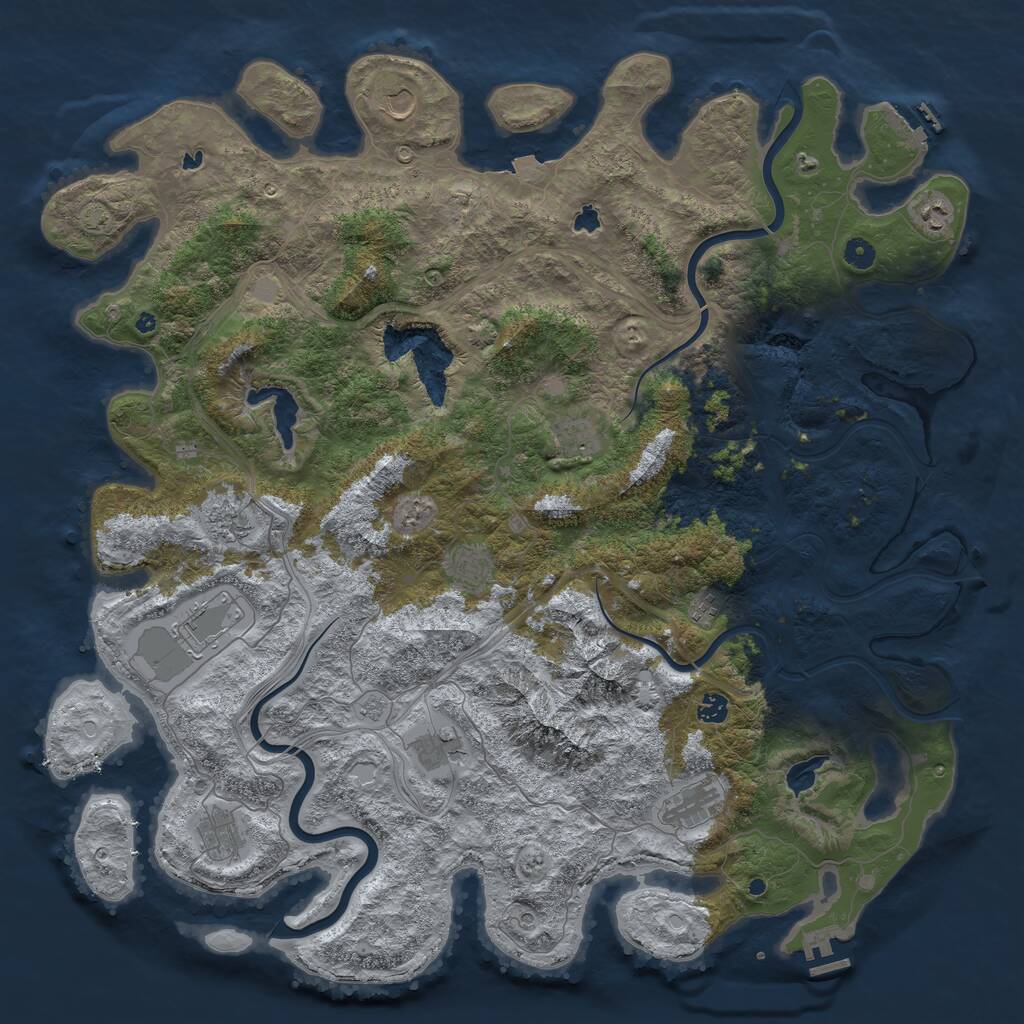 Rust Map: Procedural Map, Size: 5000, Seed: 1525440811, 17 Monuments