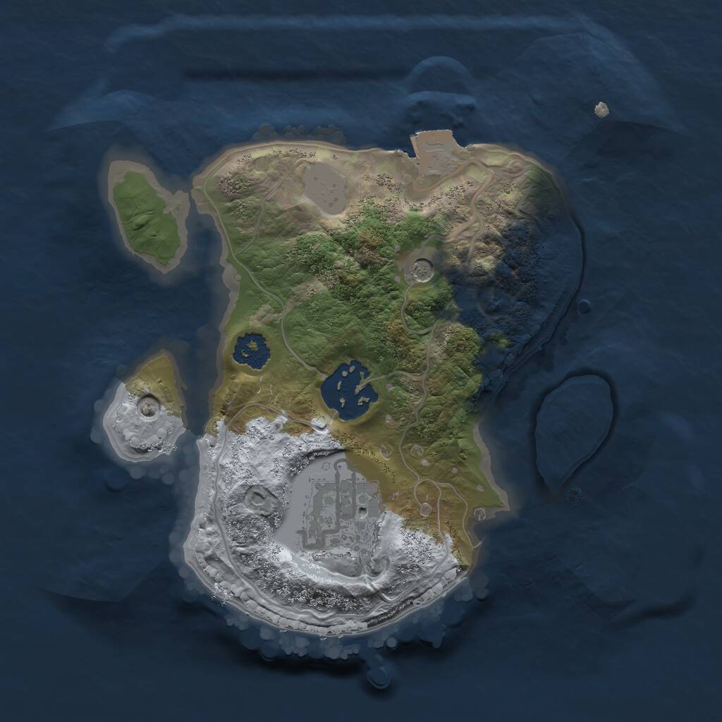 Rust Map: Procedural Map, Size: 2000, Seed: 2057399028, 4 Monuments