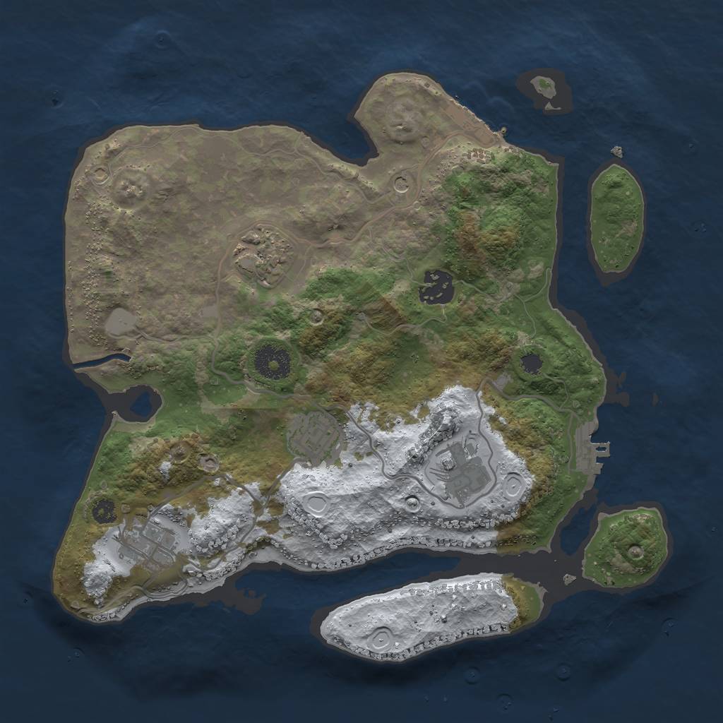 Rust Map: Procedural Map, Size: 3000, Seed: 1514576302, 13 Monuments