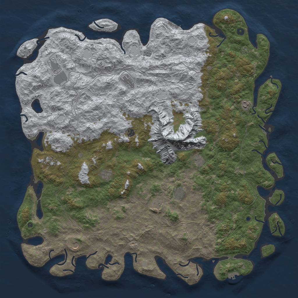 Rust Map: Procedural Map, Size: 6000, Seed: 801701895, 20 Monuments