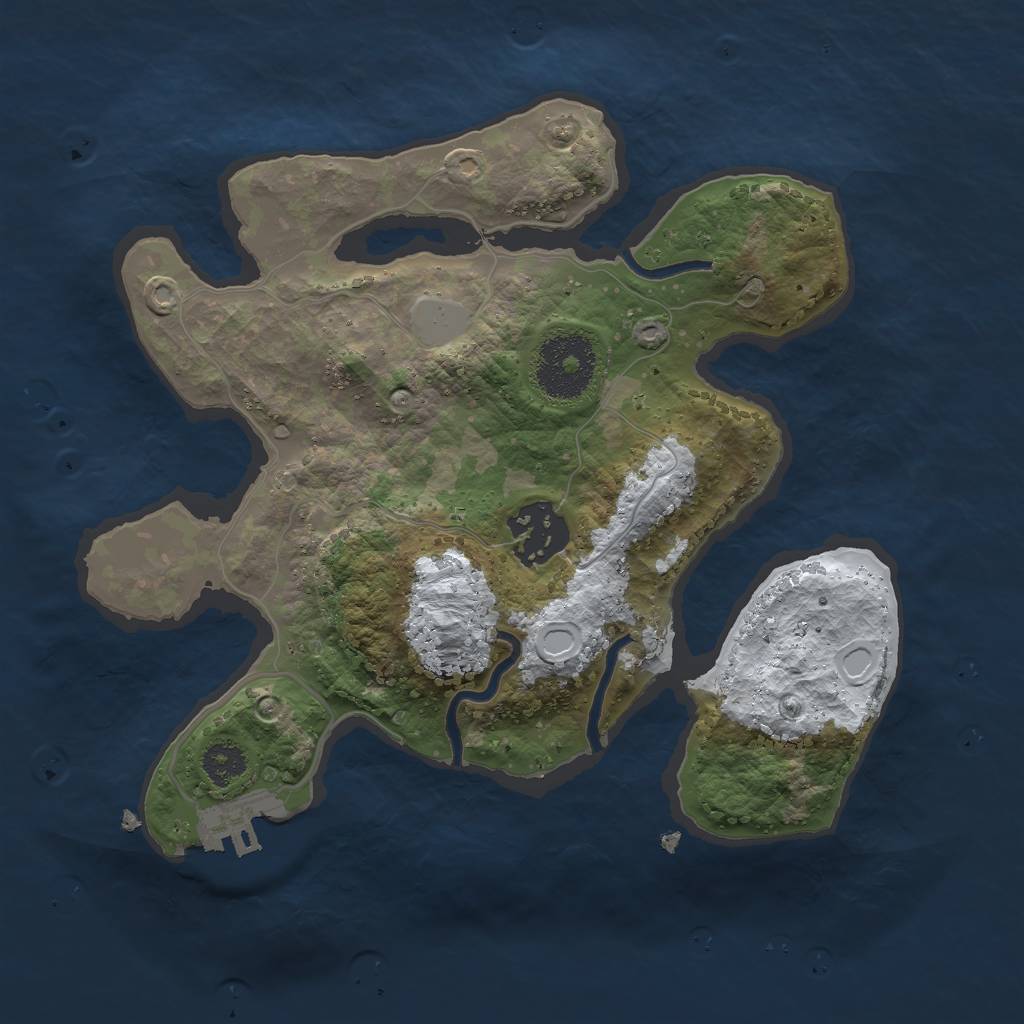 Rust Map: Procedural Map, Size: 2500, Seed: 3281, 7 Monuments