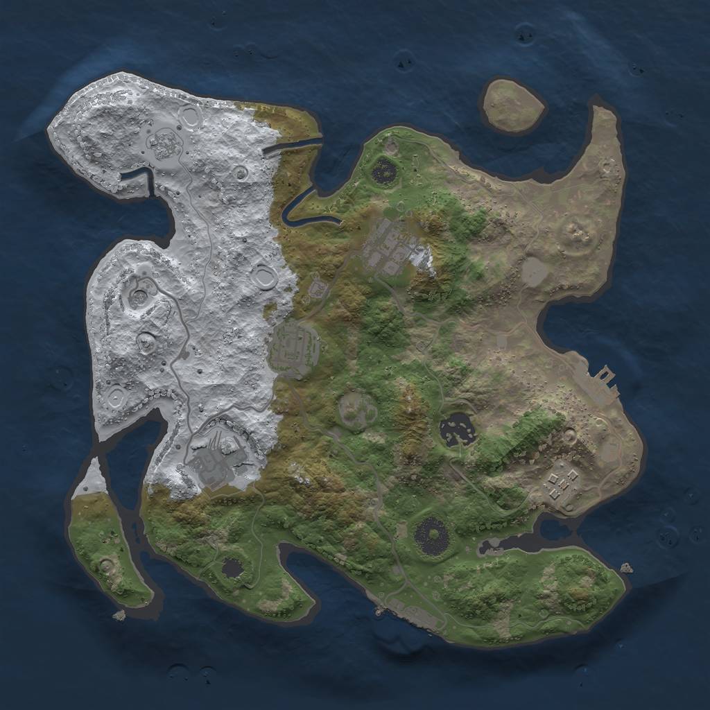 Rust Map: Procedural Map, Size: 3000, Seed: 10880, 14 Monuments