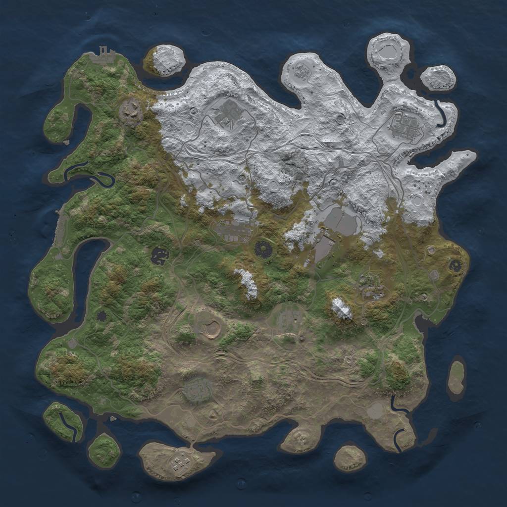 Rust Map: Procedural Map, Size: 4250, Seed: 220990851, 20 Monuments